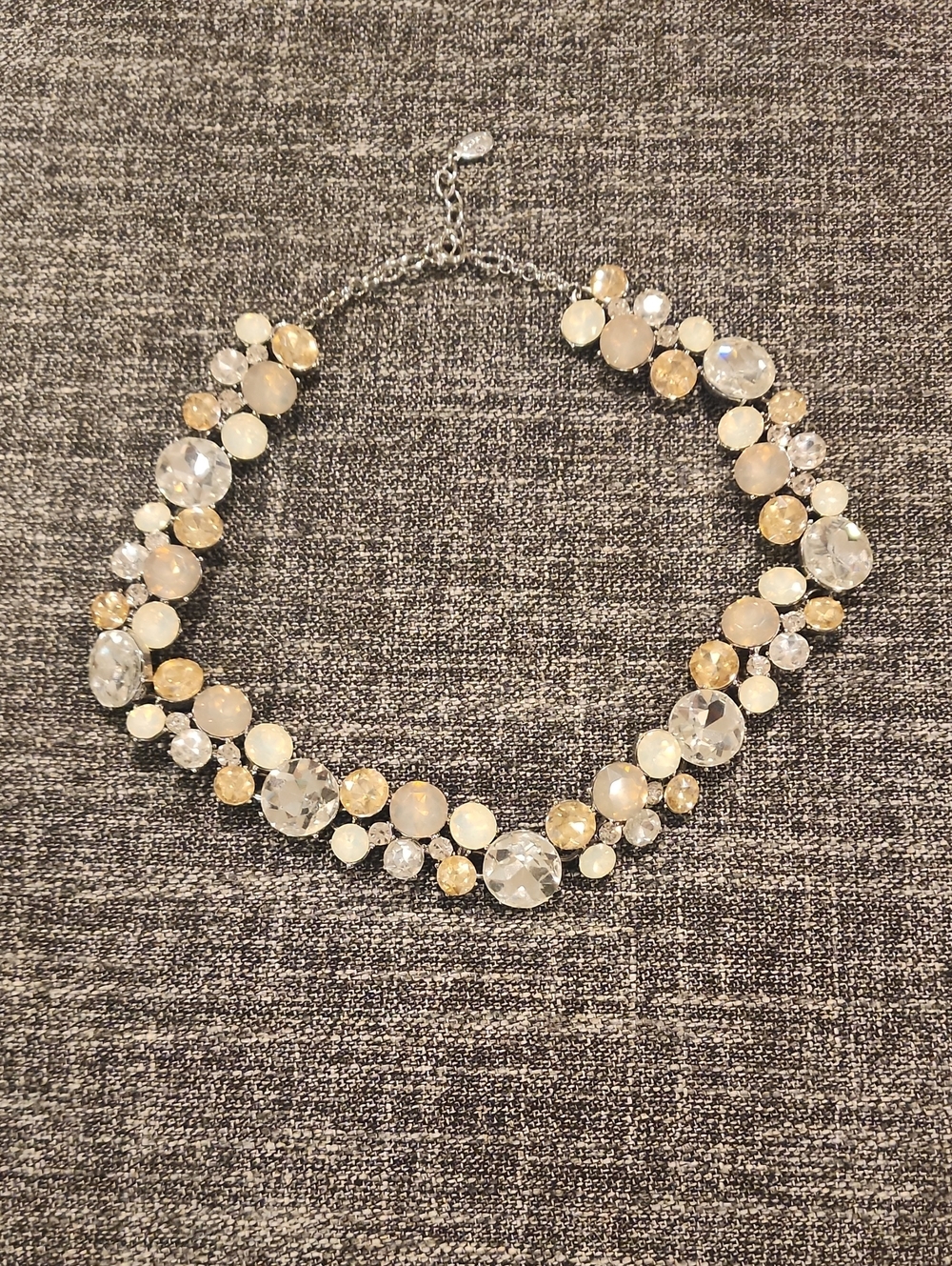 Crystal and Champagne Statement Necklace - Elegant Women’s Jewelry